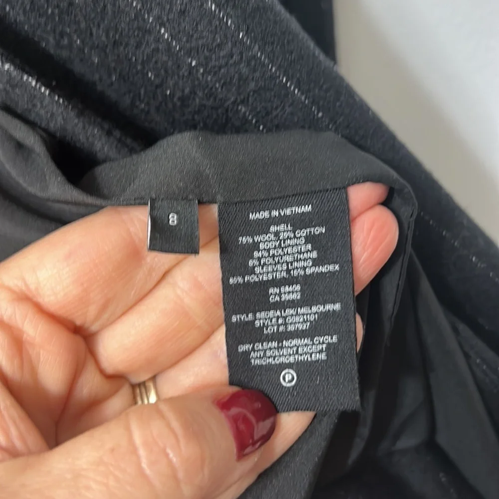 Theory Wool Blend pin stripped Blazer Size 8 - Picture 4 of 5